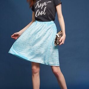 Anthropologie Blue Checkered Skirt